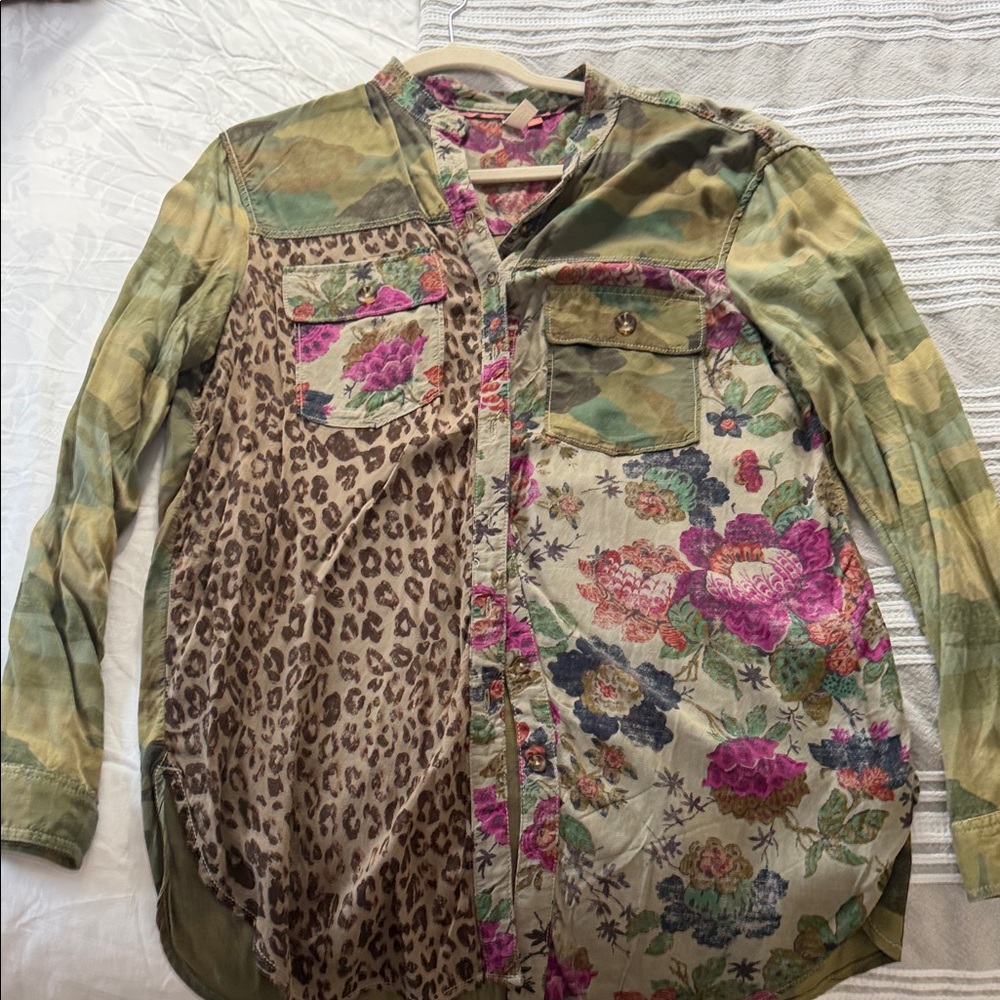 Anthropologie Multicolor Patchwork Long Sleeve Dr… - image 1